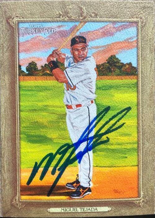 Miguel Tejada Signed 2007 Topps Turkey Red Baseball Card - Baltimore Orioles - PastPros