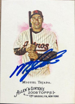Miguel Tejada Signed 2008 Allen & Ginter Baseball Card - Houston Astros - PastPros