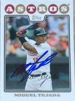 Miguel Tejada Signed 2008 Topps Baseball Card - Houston Astros - PastPros