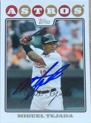 Miguel Tejada Signed 2008 Topps Baseball Card - Houston Astros - PastPros