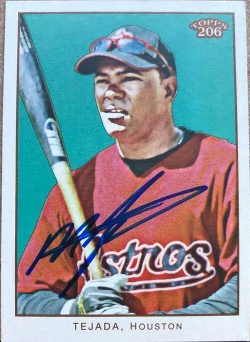 Miguel Tejada Signed 2009 Topps 206 Baseball Card - Houston Astros