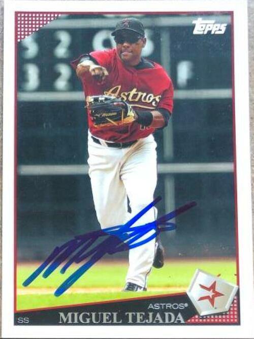Miguel Tejada Signed 2009 Topps Baseball Card - Houston Astros - PastPros
