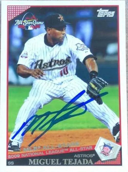 Miguel Tejada Signed 2009 Topps Update Baseball Card - Houston Astros