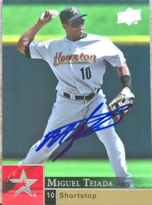 Miguel Tejada Signed 2009 Upper Deck Baseball Card - Houston Astros - PastPros