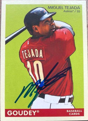 Miguel Tejada Signed 2009 Upper Deck Goudey Baseball Card - Houston Astros - PastPros