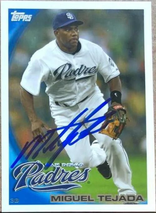 Miguel Tejada Signed 2010 Topps Update Baseball Card - San Diego Padres