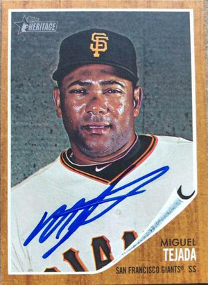 Miguel Tejada Signed 2011 Topps Heritage Baseball Card - San Francisco Giants - PastPros