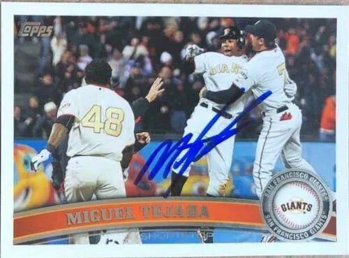 Miguel Tejada Signed 2011 Topps Update Baseball Card - San Francisco Giants