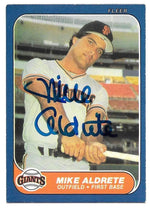 Mike Aldrete Signed 1986 Fleer Baseball Card - San Francisco Giants