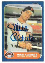 Mike Aldrete Signed 1986 Fleer Baseball Card - San Francisco Giants - PastPros