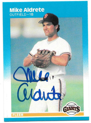 Mike Aldrete Signed 1987 Fleer Baseball Card - San Francisco Giants - PastPros