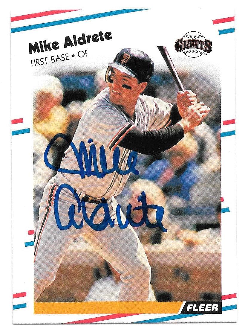 Mike Aldrete Signed 1988 Fleer Baseball Card - San Francisco Giants - PastPros