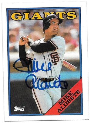 Mike Aldrete Signed 1988 Topps Baseball Card - San Francisco Giants