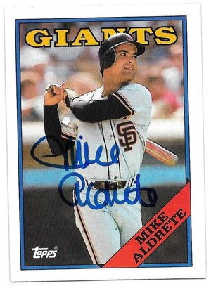 Mike Aldrete Signed 1988 Topps Baseball Card - San Francisco Giants - PastPros