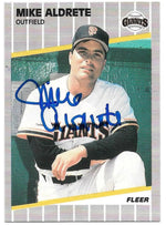 Mike Aldrete Signed 1989 Fleer Baseball Card - San Francisco Giants