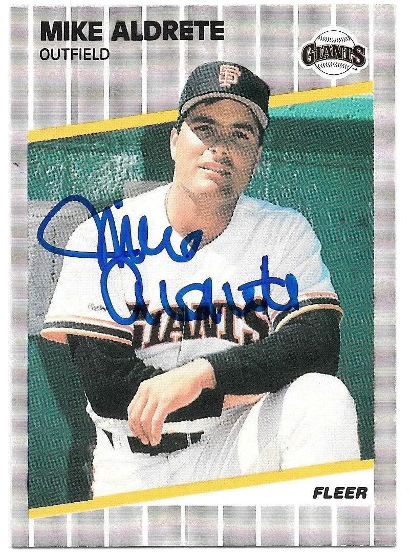 Mike Aldrete Signed 1989 Fleer Baseball Card - San Francisco Giants