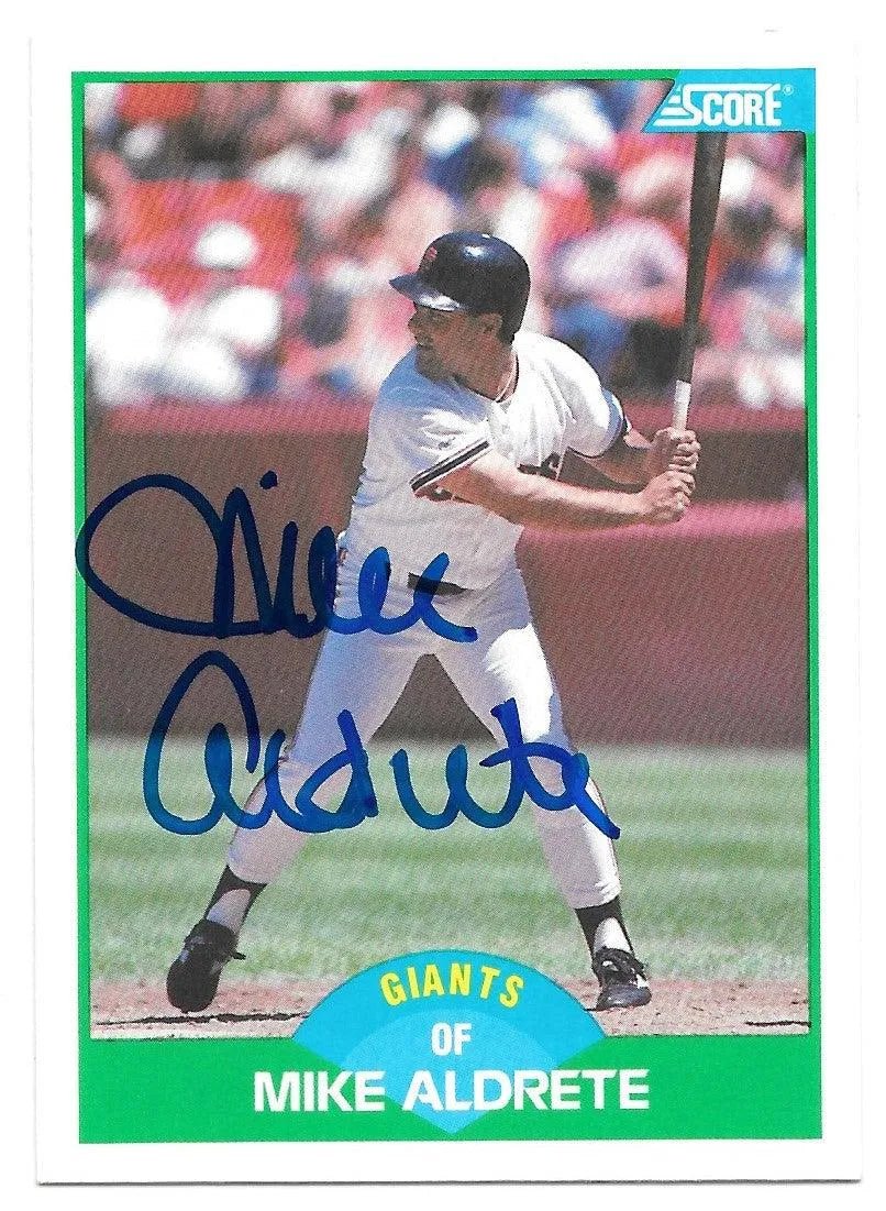 Mike Aldrete Signed 1989 Score Baseball Card - San Francisco Giants