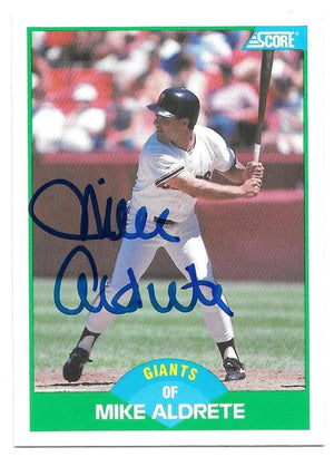 Mike Aldrete Signed 1989 Score Baseball Card - San Francisco Giants