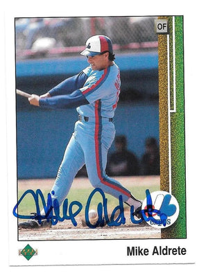 Mike Aldrete Signed 1989 Upper Deck Baseball Card - Montreal Expos