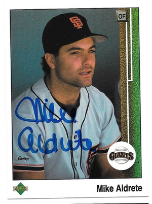 Mike Aldrete Signed 1989 Upper Deck Baseball Card - San Francisco Giants