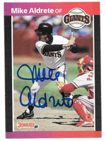 Mike Aldrete Signed 1990 Donruss Baseball Card - San Francisco Giants