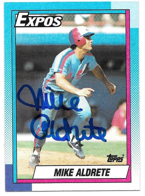 Mike Aldrete Signed 1990 Topps Baseball Card - Montreal Expos