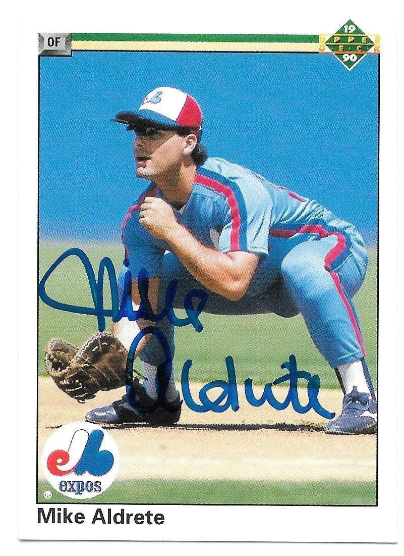 Mike Aldrete Signed 1990 Upper Deck Baseball Card - Montreal Expos