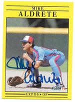 Mike Aldrete Signed 1991 Fleer Baseball Card - Montreal Expos