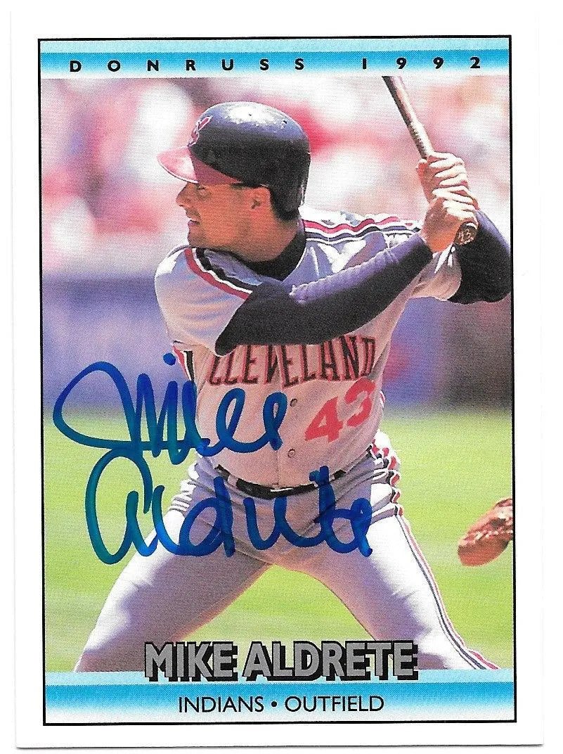 Mike Aldrete Signed 1992 Donruss Baseball Card - Cleveland Indians