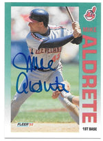 Mike Aldrete Signed 1992 Fleer Baseball Card - Cleveland Indians