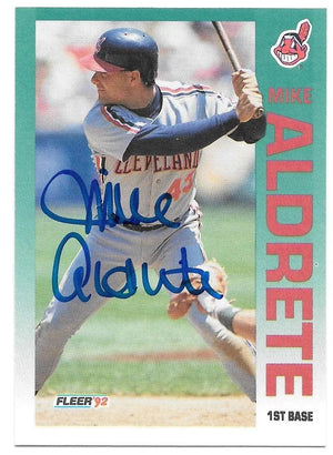 Mike Aldrete Signed 1992 Fleer Baseball Card - Cleveland Indians