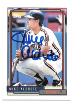 Mike Aldrete Signed 1992 Topps Baseball Card - Cleveland Indians