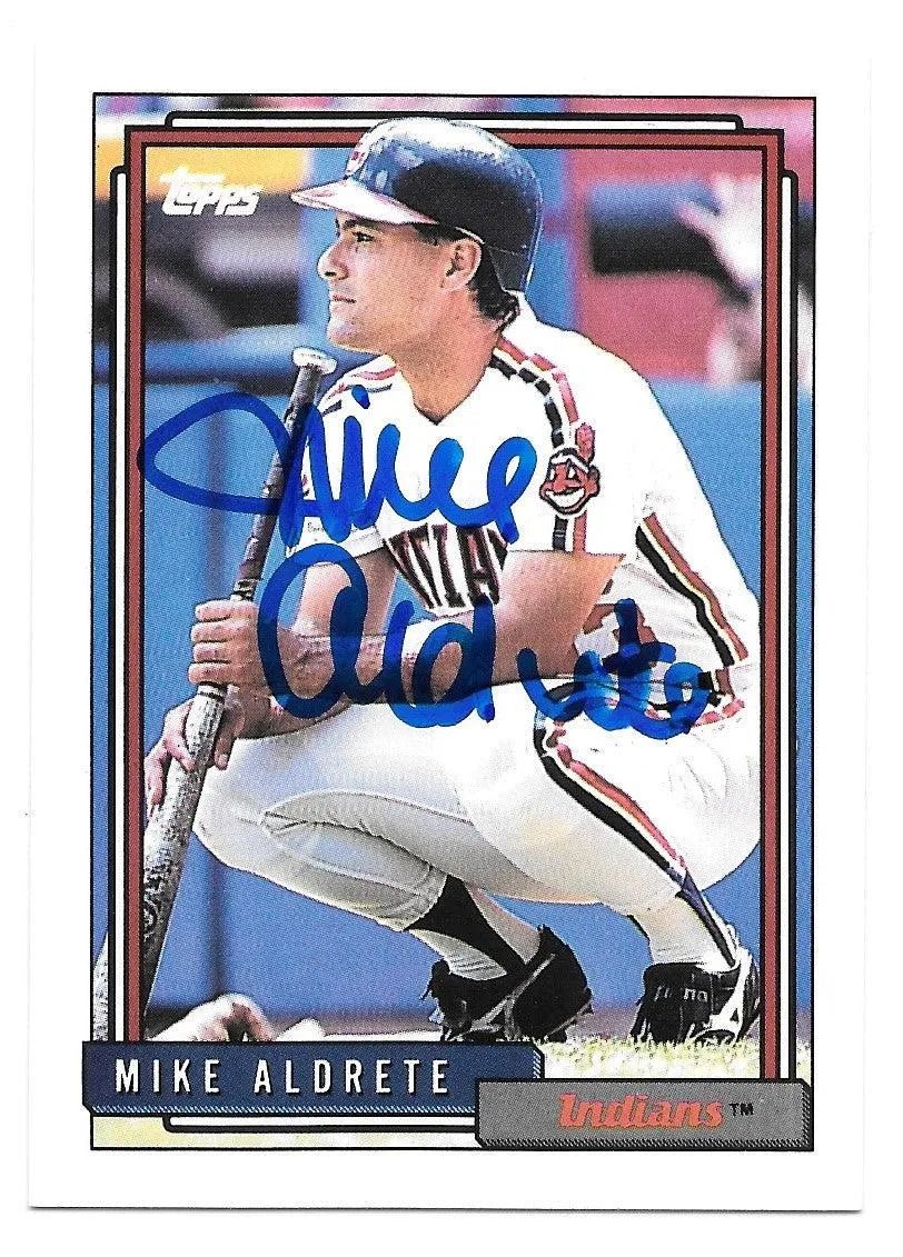 Mike Aldrete Signed 1992 Topps Baseball Card - Cleveland Indians