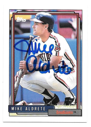 Mike Aldrete Signed 1992 Topps Baseball Card - Cleveland Indians