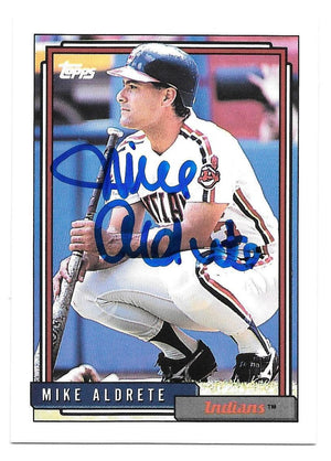 Mike Aldrete Signed 1992 Topps Baseball Card - Cleveland Indians - PastPros