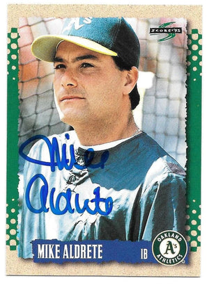 Mike Aldrete Signed 1995 Score Baseball Card - Oakland A's