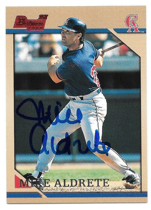 Mike Aldrete Signed 1996 Bowman Baseball Card - California Angels - PastPros