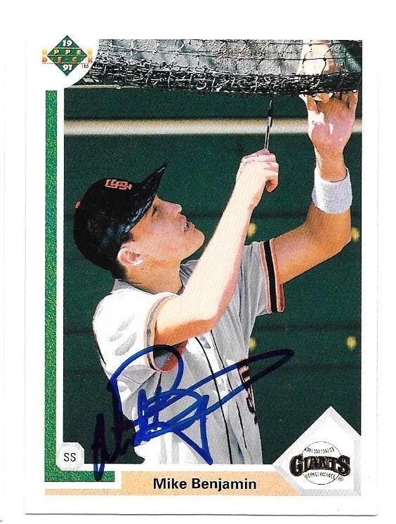 Mike Benjamin Signed 1991 Upper Deck Baseball Card - San Francisco Giants