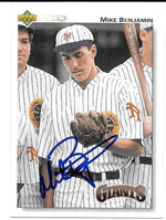 Mike Benjamin Signed 1992 Upper Deck Baseball Card - San Francisco Giants