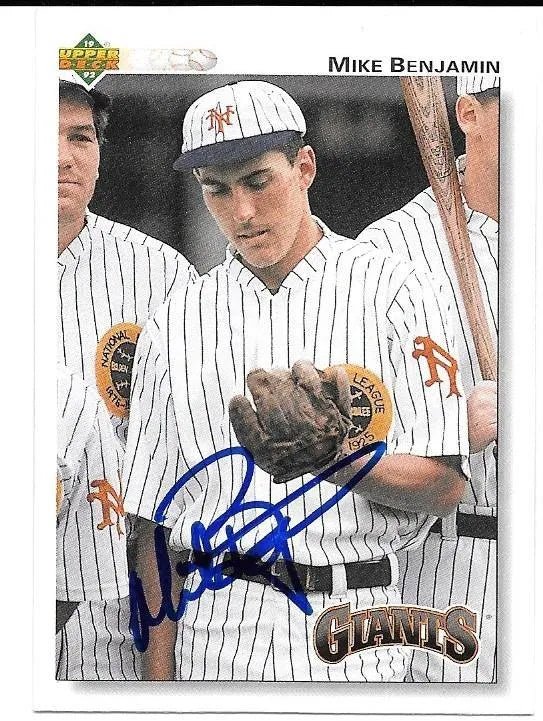 Mike Benjamin Signed 1992 Upper Deck Baseball Card - San Francisco Giants
