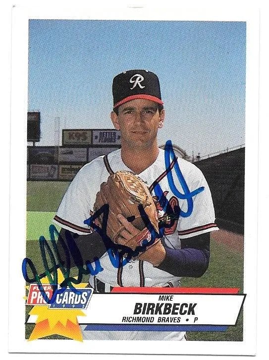 Mike Birkbeck Signed 1993 Fleer ProCards Baseball Card - Richmond Braves