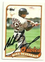 Mike Devereaux Signed 1989 Topps Traded Baseball Card - Baltimore Orioles