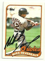 Mike Devereaux Signed 1989 Topps Traded Baseball Card - Baltimore Orioles - PastPros