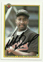 Mike Devereaux Signed 1990 Bowman Baseball Card - Baltimore Orioles - PastPros