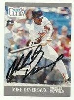 Mike Devereaux Signed 1991 Fleer Ultra Baseball Card - Baltimore Orioles