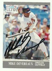 Mike Devereaux Signed 1991 Fleer Ultra Baseball Card - Baltimore Orioles