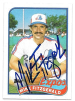 Mike Fizgerald Signed 1989 Topps Baseball Card - Montreal Expos