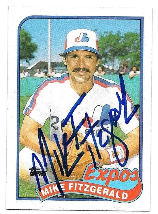 Mike Fizgerald Signed 1989 Topps Baseball Card - Montreal Expos