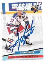 Mike Gartner Signed 1992-93 Fleer Ultra Hockey Card - New York Rangers - PastPros