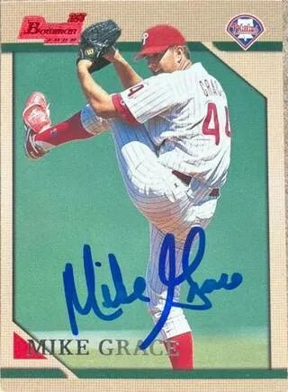 Mike Grace Signed 1996 Bowman Baseball Card - Philadelphia Phillies
